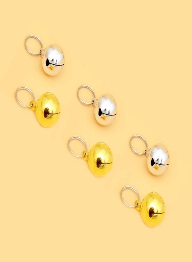 VOBRAMY 6Pcs small Bells,Pet Dogs and Cats Collar Bells,Pet Collar Accessories,1/2-Inch (3 gold + 3 silver) - Image 4